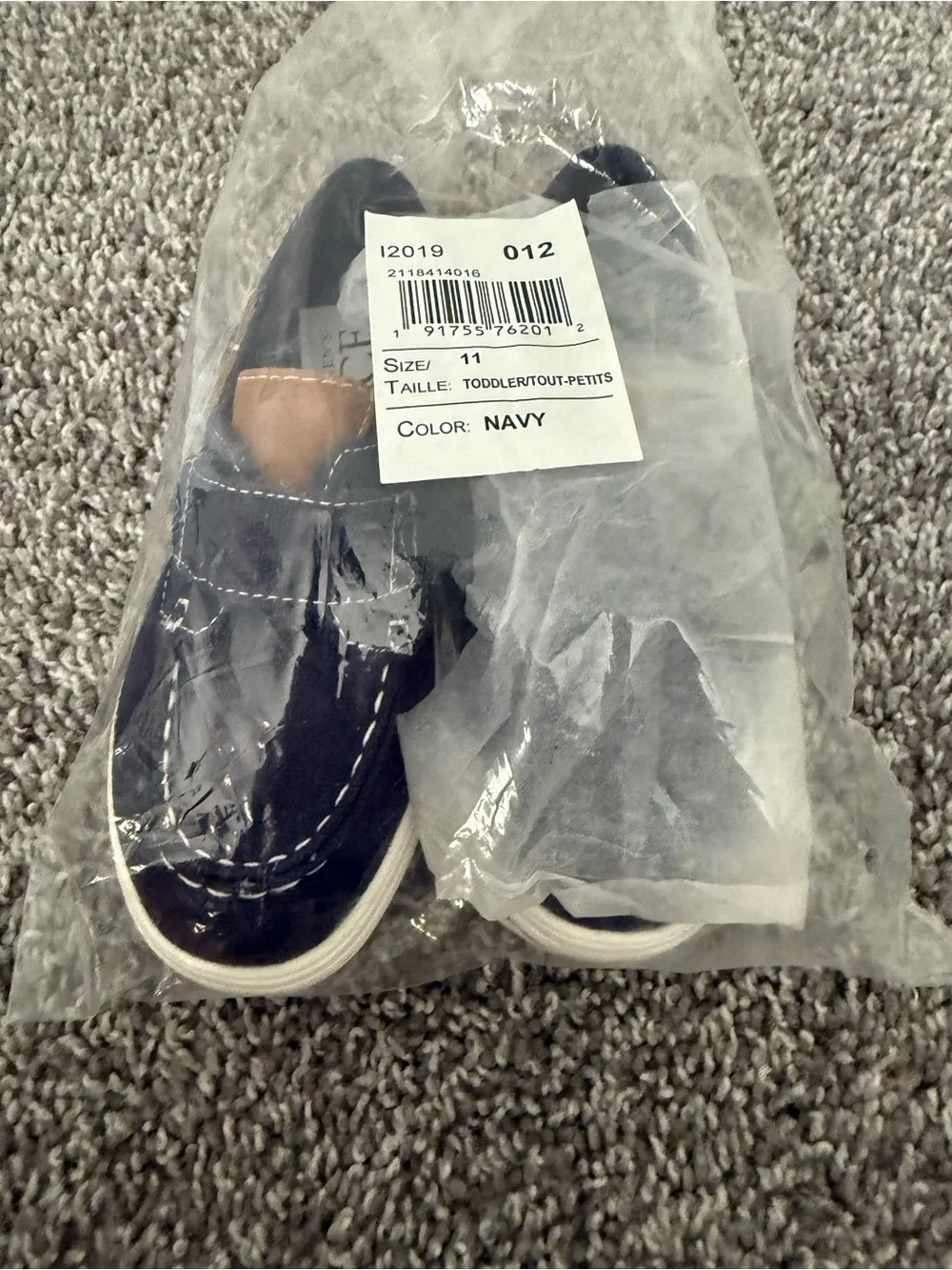 The Children's Place Black Canvas Slip-On Boat Shoes